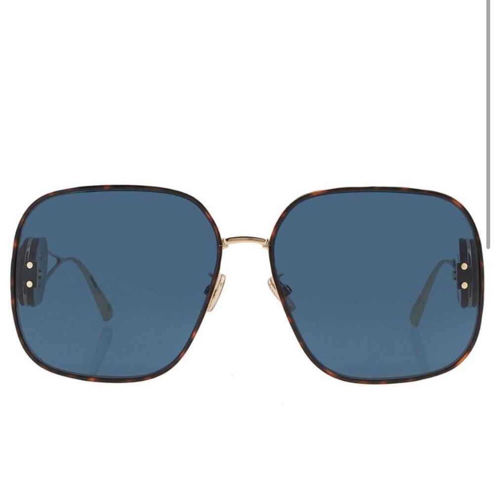 DIOR Havana Brown/Blue Square Oversized Sunglasses - Picture 3 of 6